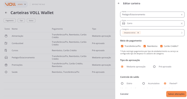 Carteira Wallet- Saldo Flexível