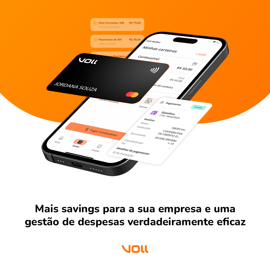 Cartão corporativo com NFC e a segurança da VOLL Wallet